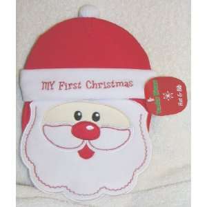    Babys My First Christmas Hat and Santa Claus Face Bib: Baby