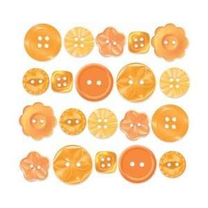 Doodlebug Boutique Buttons 20/Pkg Tangerine; 3 Items/Order  
