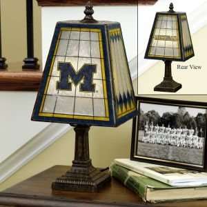  Michigan Wolverines Glass Table 14 Lamp