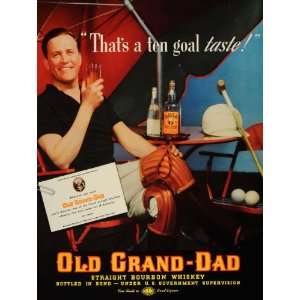  1937 Ad Old Grand Dad Bourbon Whiskey Polo Player Ball 