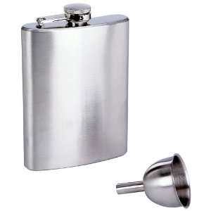   Steel Hip Flask with Funnel in Window Gift Box with Foam Insert
