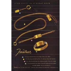   Forstner 14kt Gold Snake Chain Watch Jewelry Original Vintage Print Ad
