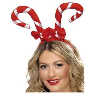  New Christmas Costume Candy Cane W/ Bows Girls Headband: Toys & Games