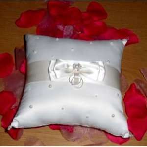 Lillian Rose Beaded Ivory Ring Pillow