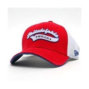 Philadelphia Phillies Mesh Trucker 39THIRTY Stretch Cap   Red/White 