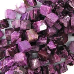  8x8mm purple sugilite cube beads 15.5 strand