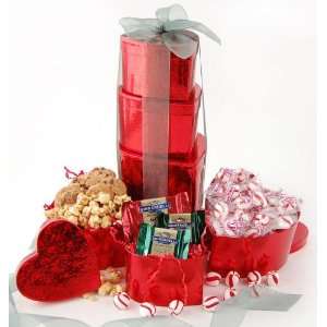 Holiday Hearts Gourmet Candy Tower   Valentines Day Gift Idea:  