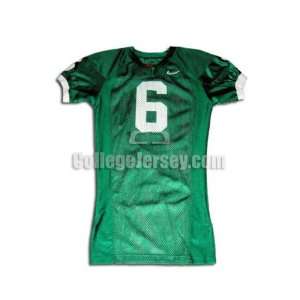  Green No. 6 Game Used Miami Nike Football Jersey Sports 