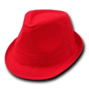  Red Basic Woven Fedora Hat Hats Size L/XL 