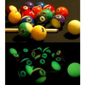  Glow in the Dark Pool Balls / Billiard Balls   Full Set 