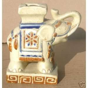  Indonesian White Elephant Ceramic Ashtray Figurine: Home 