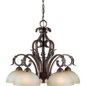   05 27 Black Cherry Traditional / Classic 25Wx21H 5 Light Chandelier