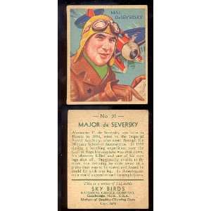  1934 National Chicle Sky Birds (Non Sports) Card# 91 Major 