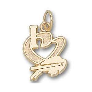  Buffalo Bills 14K Gold I Heart Logo 1/2 Pendant 