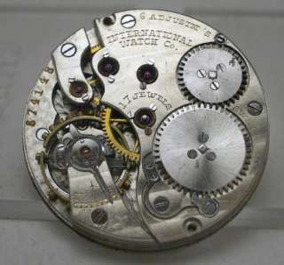 Vintage IWC International Watch Company 17J Wristwatch Movement w 