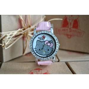  Hello Kitty Ladies Watch with Stone Accents on Dial & Band 