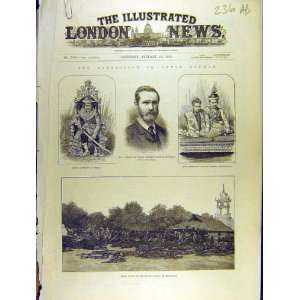   1886 Burmah Expedition Bernard King Theebaw Old Print