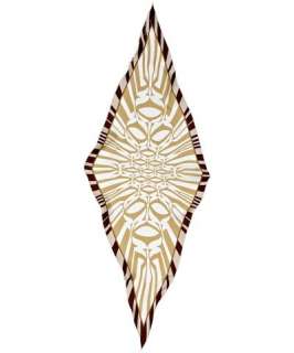 Cartier beige stretched interlocking logo print diamond silk scarf