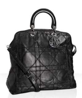 Christian Dior black quilted lambskin Granville large tote   