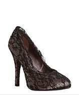 Dolce & Gabbana grey satin and chantilly lace pumps style# 313669701