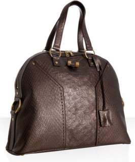 Yves Saint Laurent moro snake embossed leather Muse tote