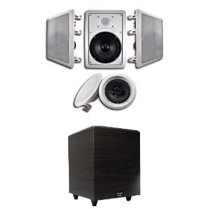  (5) 6.5 In Wall Speakers (HT 65) w/66.5 Powered Sub 