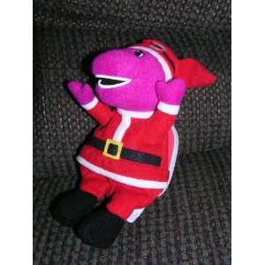 Christmas Barney the Dinosaur Santa Bean Bag Doll with Attached Board 