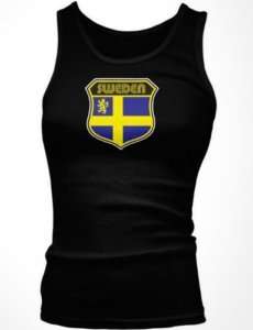 Sweden Flag Retro Crest Juniors Tank Top Shirt Swedish  