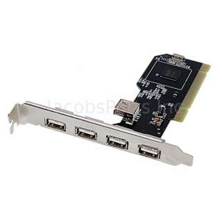 Port High Speed USB 2.0 PCI Controller Card w/ NEC Chip (4+1)  