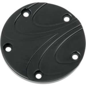   POINT COVER IN BLACK ANODIZED WATERFALL DESIGN FOR HARLEY: Automotive