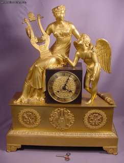 Superb Circa 1800 French Angel Clock With Lady  