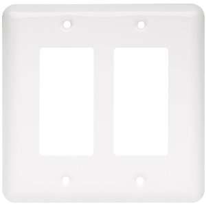   Stamped Round Double Decorator Wall Plate, White