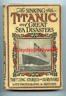 TITANIC SINKING HORROR AT SEA FIRST EDITION HARD COVER RARE VINTAGE 