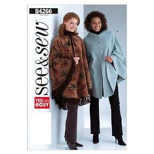  Butterick Patterns B4266 Misses Poncho, Size B (LRG XLG 
