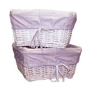 Badger Basket Wicker Square Nursery Baskets   15 X 15 X 8 H. 0052W 