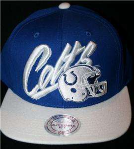 Mitchell & Ness Indianapolis Colts 100% Wool Snapback Cap FAST ship 