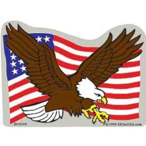  Bald Eagle & American Flag Sticker Automotive