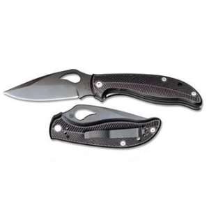 Byrd Raven Folding Knife Black Plain Mod Clip Point Lock Blade/Pocket 
