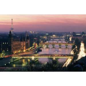 HUGE LAMINATED / ENCAPSULATED Romance City Paris View Colour POSTER 