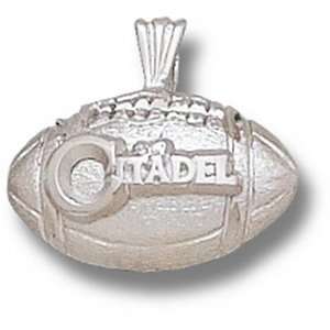  Citadel Bulldogs 1/2in Sterling Silver Football Pendant Jewelry