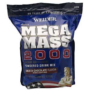 Weider Super Mega Mass 2000 Chocolate   12 Lb.   Powder Chocolate 12.5 