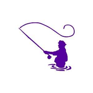    Fly Fishing PURPLE Vinyl window decal sticker: Office Products