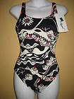 NWT GOTTEX BLK RED RUCHED BATHING SUIT SWIMSUIT SZ 16  
