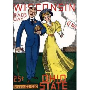  1932 Ohio State Buckeyes vs. Wisconsin Badgers 22 x 30 