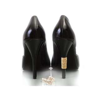  Gold Rhinestone Shoe Heel Rings Set/6 Shoes