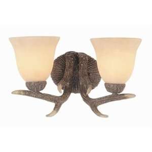  Two Light Deer Antler Wall Sconce Size H9.00 X W15.50 