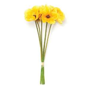   Decorative Artificial Yellow Poppy Floral Bouquets 20