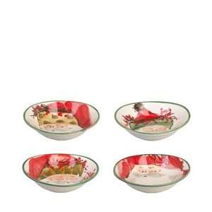  Vietri Old St. Nick Asstd Oval Bowl Set of 4 8 L, 7 W 