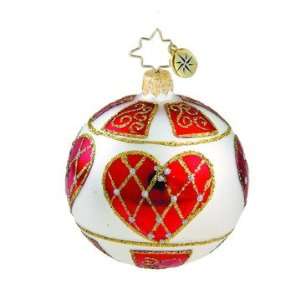  Christopher Radko Russian Hearts Mini Ornament: Home 