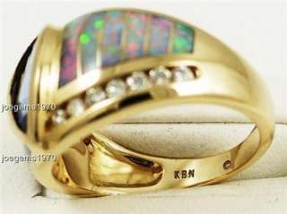 KABANA RING 1.35ct Tanzanite Diamond 14k Gold black Opal Inlay mint 